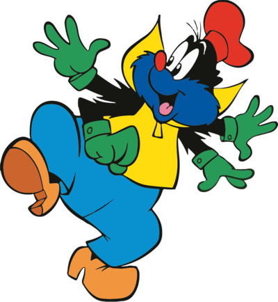 Andergast trägt eine blaue Hose und ein gelbes Oberteil. Sein Gesicht ist zur hälfte dunkelblau und er trägt eine rote Mütze. Andergast hat vier Arme.